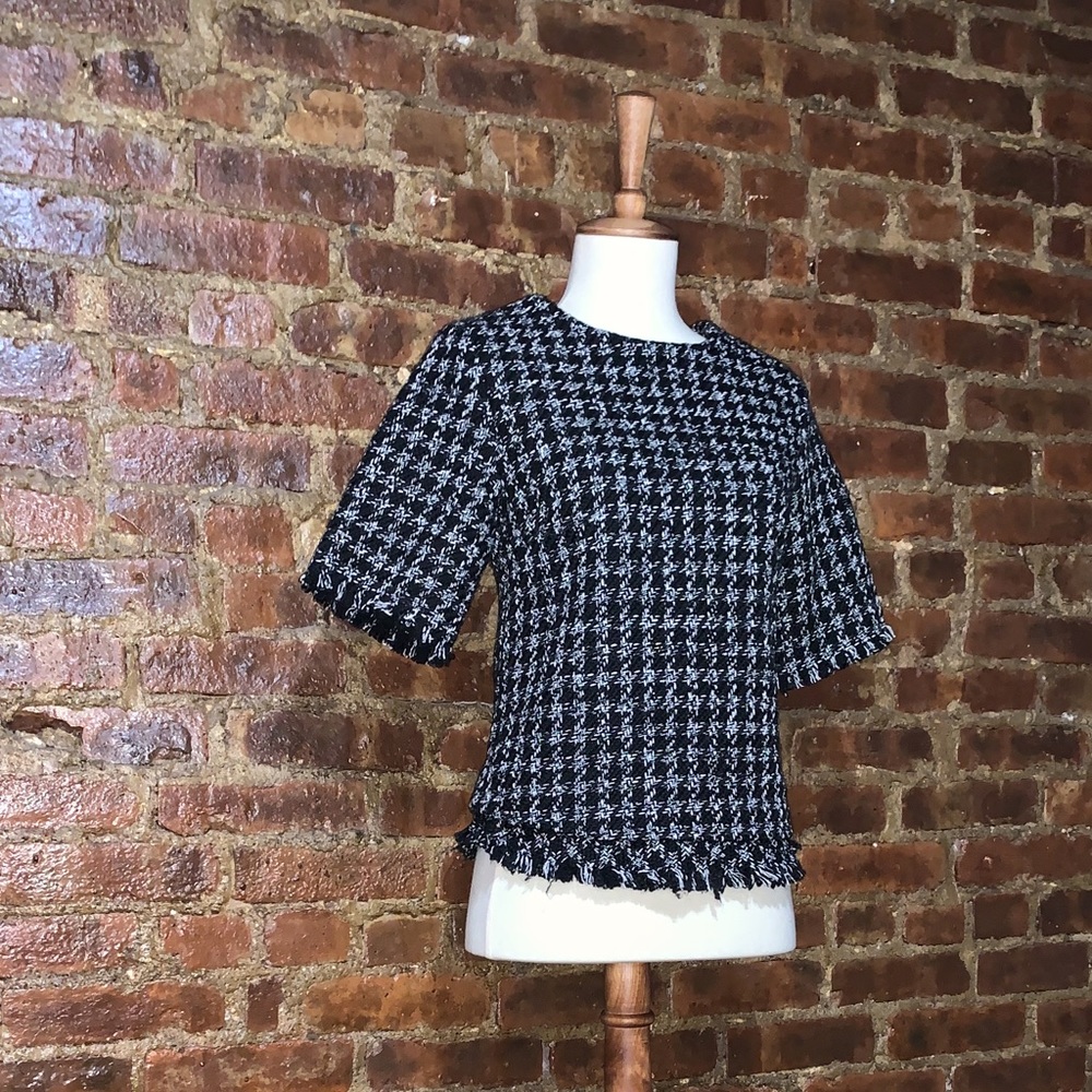 Knit top with back zipper